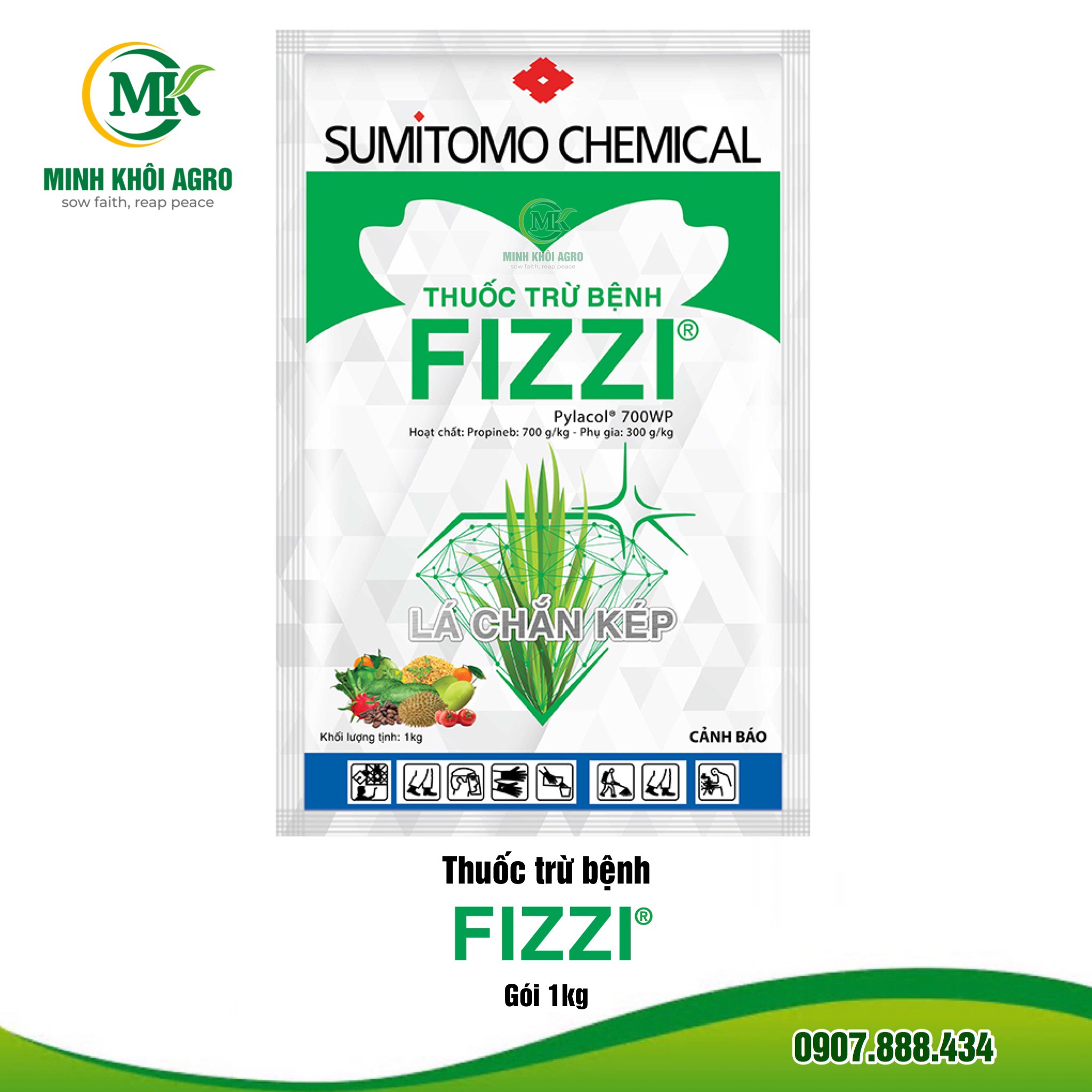 Thuốc trừ bệnh FIZZI 700WP (Pylacol 70WP) - Gói 1kg